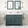 Lucia Midnight Green Double Basin Vanity 1200mm - Brushed Brass Accents