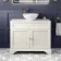Lucia Chalk White Vanity with Marble Top & Round Counter Top Basin 1030mm - Brushed Brass Accents