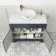 Lucia Inky Blue Vanity with Marble Top & Round Counter Top Basin 1030mm - Brushed Brass Accents