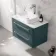 Omaha Mystic Green Wall Hung Drawer Vanity with Marble Top & Marin Basin 800mm
