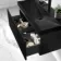 Malta Fluted Matt Black Wall Hung Drawer Vanity with Matt Black Basin 800mm
