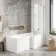 L Shaped 1700 Shower Bath with Front Panel & 4mm Fixed Screen - Right Handed