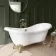 Tonbridge 1600mm Roll Top Bath - Brushed Brass Ball Feet