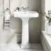 Hudson Traditional Low-Level Toilet With Dove Grey Seat & Pedestal Basin - Single Tap Hole