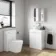 Trent Gloss White Vanity with Oval Counter Top Basin 600mm