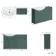 Capri Mystic Green Basin Vanity and Back To Wall Unit 1350mm (Excludes Toilet) - Chrome Handles