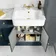 Monaco Inky Blue Combination Vanity Basin with Marble Top and Seattle Toilet 1500mm - Brushed Brass Accents