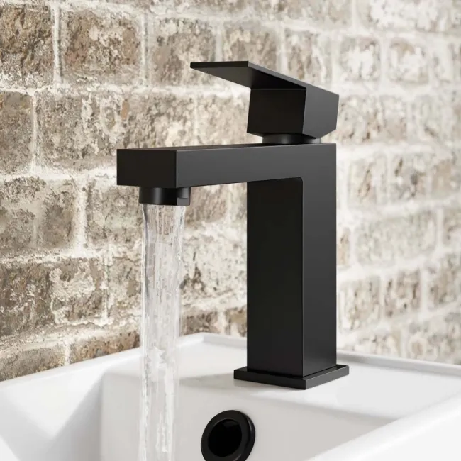Lea Matt Black Cloakroom Basin Mixer Tap