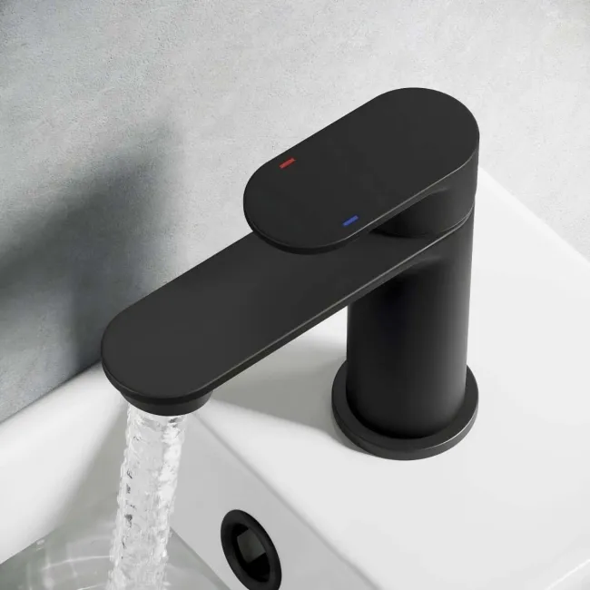 Anker Matt Black Cloakroom Basin Mixer Tap