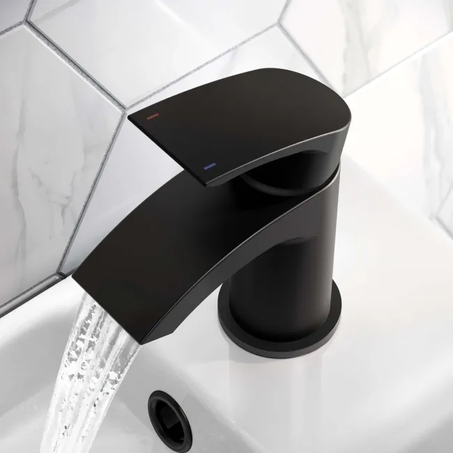 Spey Matt Black Cloakroom Basin Mixer Tap