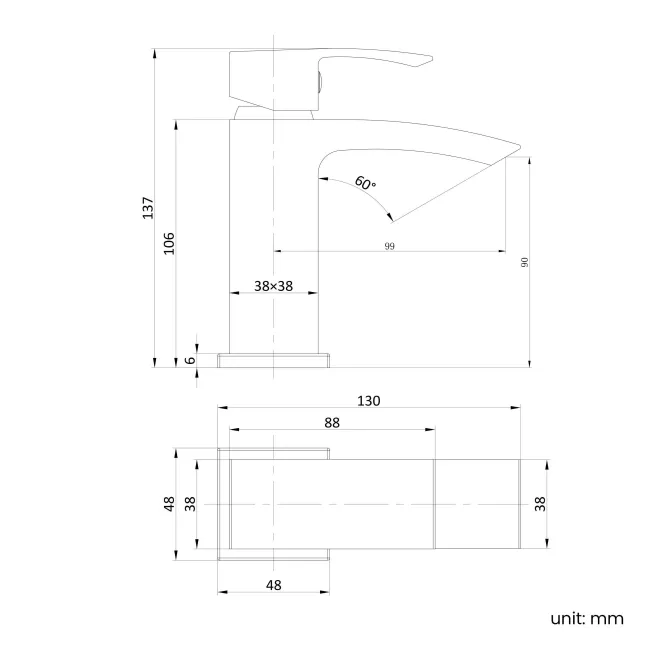 Brora Brushed Brass Cloakroom Basin Mixer Tap