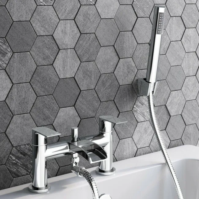 Eden Chrome Waterfall Bath Filler & Handheld Shower