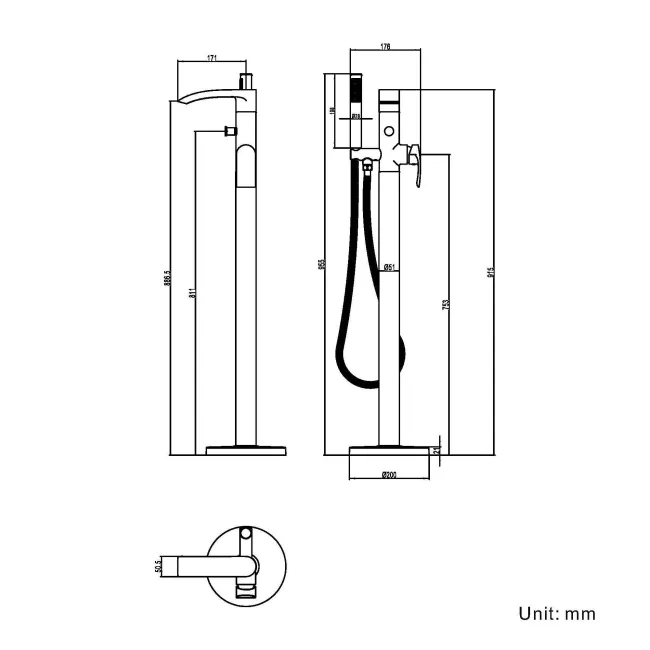 Severn Chrome Freestanding Bath Shower Mixer Tap