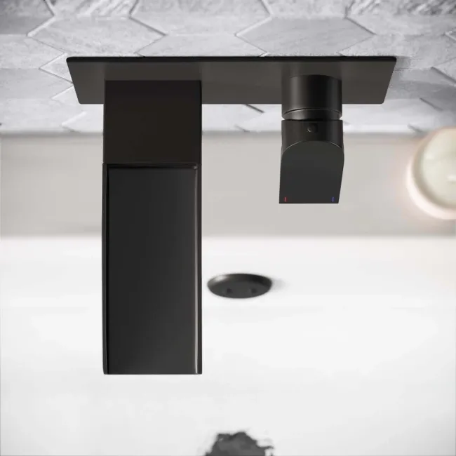 Eden Matt Black Waterfall Wall Mounted Bath Filler