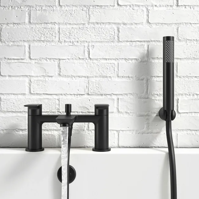Lusk Matt Black Bath Filler & Handheld Shower