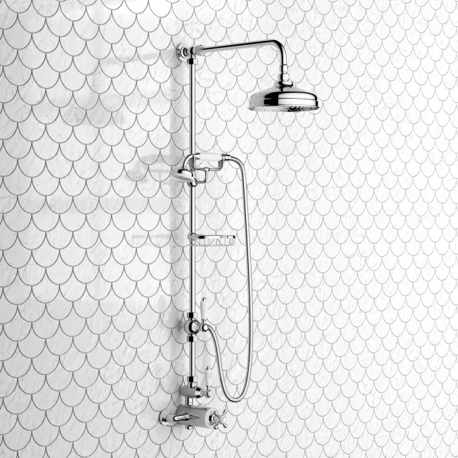 Shannon Traditional Thermostatic Shower Set with Hand Shower and Soap Dish