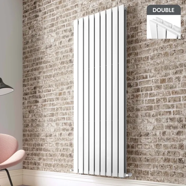 Faro White Double Flat Panel Vertical Radiator 1800x630mm