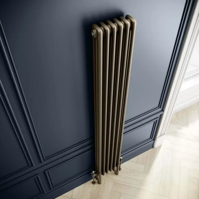 Athens Antique Gold Triple Column Vertical Traditional Radiator 1800x290mm