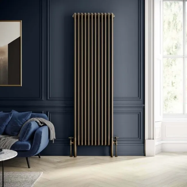 Athens Antique Gold Triple Column Vertical Traditional Radiator 1800x560mm