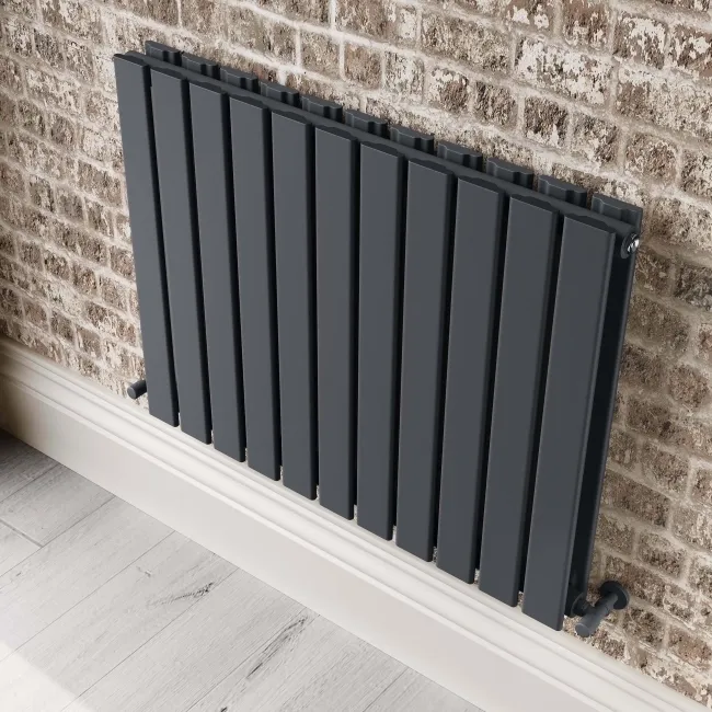 Faro Anthracite Double Flat Panel Horizontal Radiator 600x770mm