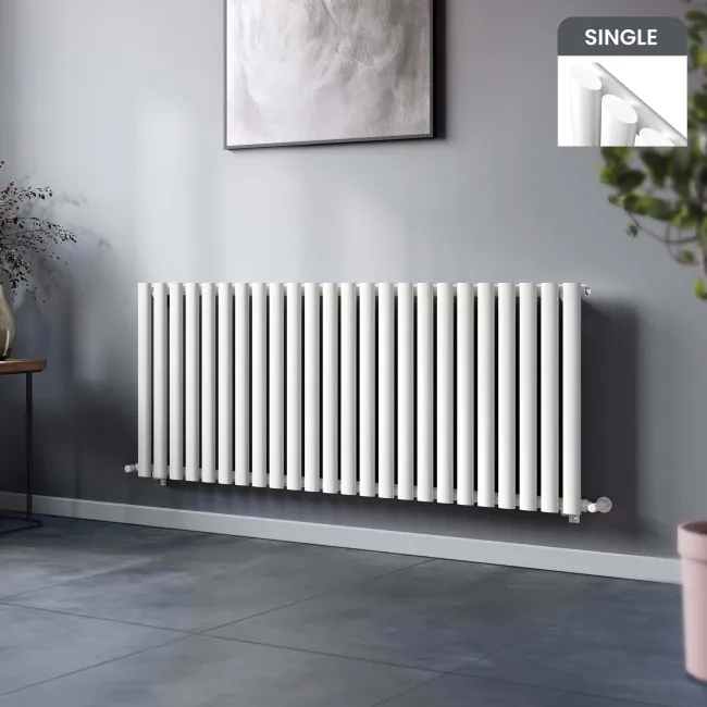 Marbella White Single Oval Panel Radiator 600x1440mm