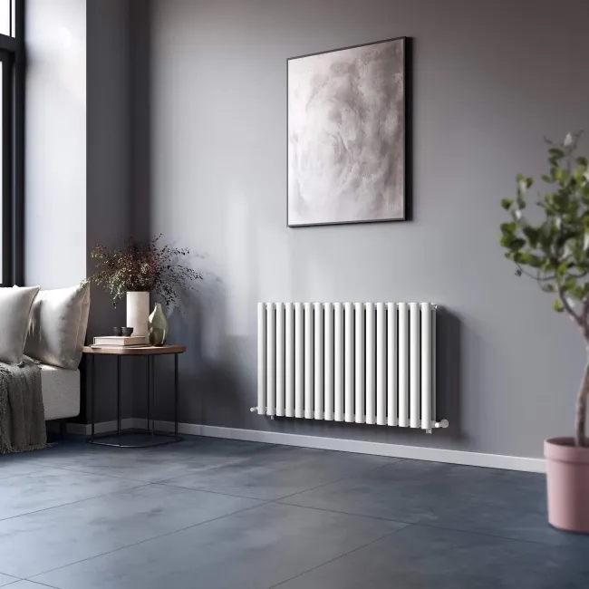 Marbella White Double Oval Panel Radiator 600x1020mm