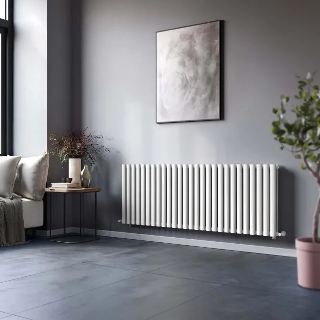 Marbella White Double Oval Panel Radiator 600x1620mm