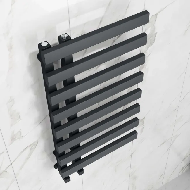 Palermo Anthracite Designer Heated Towel Rail 800x450mm