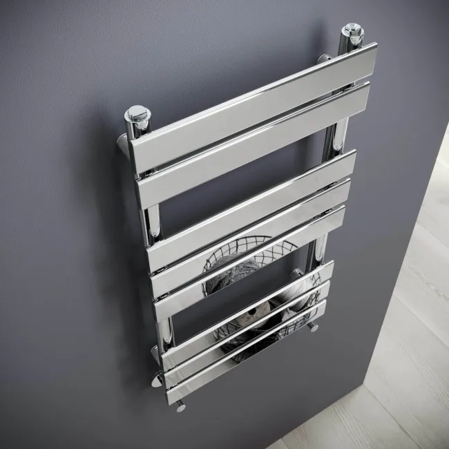 Santorini Chrome Flat Panel Heated Towel Rail 800x450mm