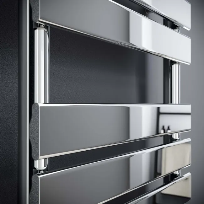 Santorini Chrome Flat Panel Heated Towel Rail 800x450mm