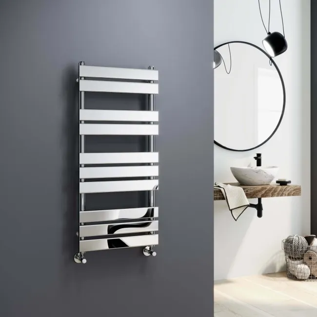 Santorini Chrome Flat Panel Heated Towel Rail 1000x450mm