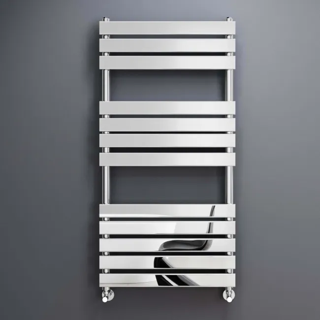Santorini Chrome Flat Panel Heated Towel Rail 1200x600mm