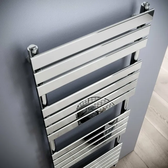 Santorini Chrome Flat Panel Heated Towel Rail 1600x600mm