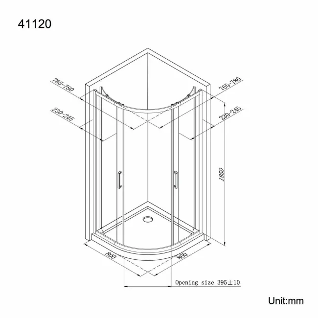 London 6mm Quadrant Shower Enclosure 800x800mm