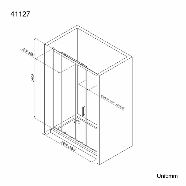 London 6mm Sliding Shower Door 1100mm