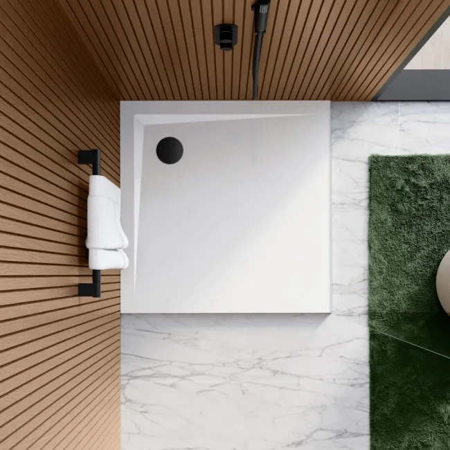 Sydney Low Profile Square Gloss White Stone Shower Tray 1000x1000mm