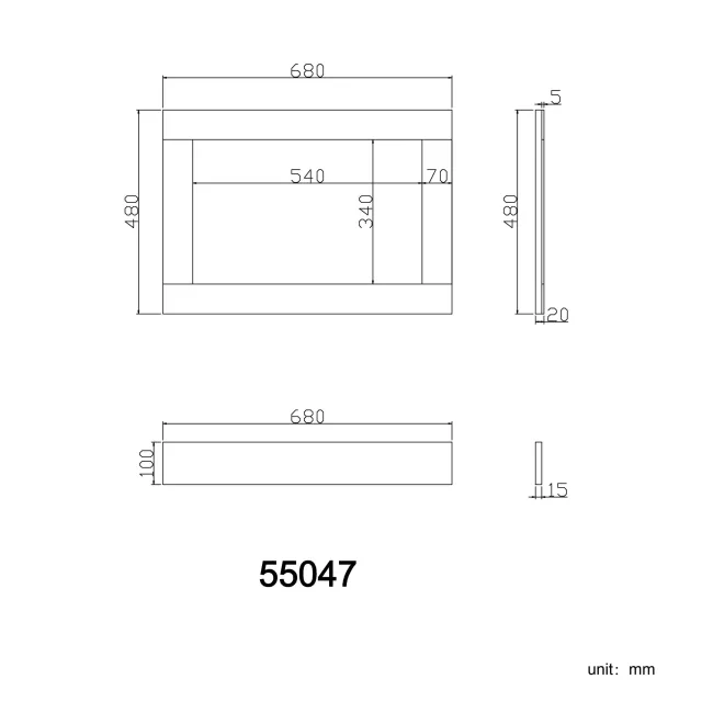 Monaco Dove Grey Wooden Bath End Panel 680mm