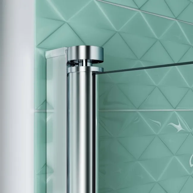 Geneva Easy Clean 6mm Bath Screen with Towel Rail - 800mm