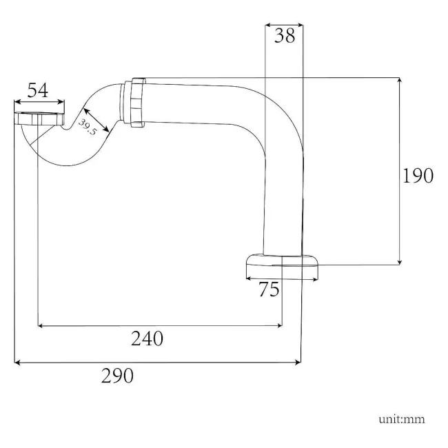 Traditional Exposed Bath Trap & Pipe