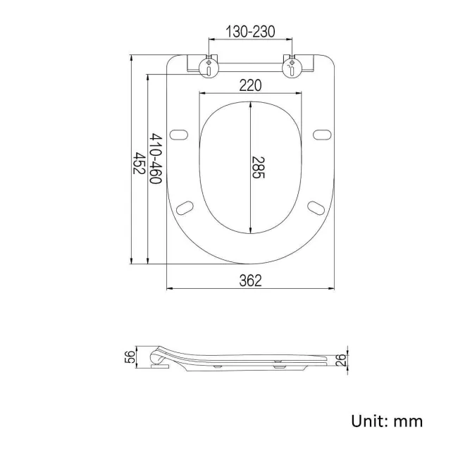 Denver Quick Release Premium Soft Close Slim Toilet Seat