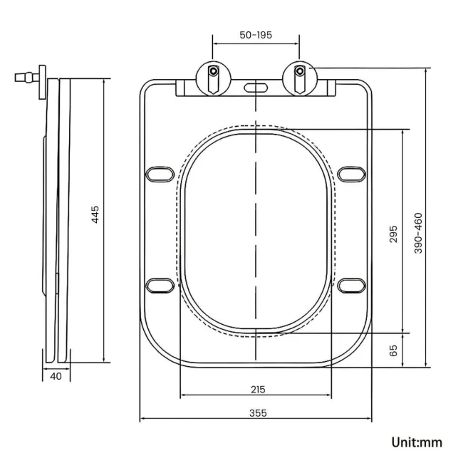 Houston Quick Release Premium Soft Close Slim Toilet Seat