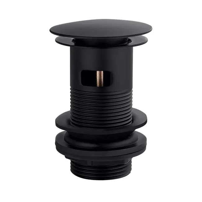Matt Black Dome Top Pop Up Basin Waste - Slotted