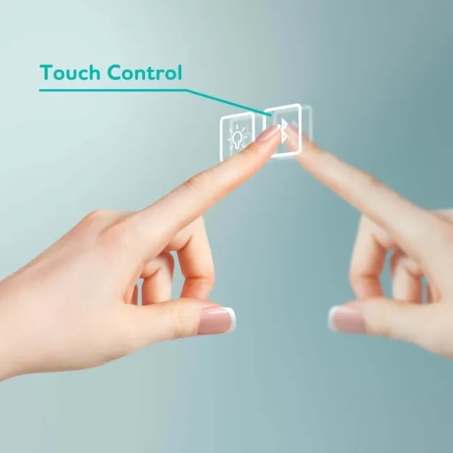 Mia Black Framed Illuminated LED Mirror Cabinet With BLUETOOTH Speaker 710x500mm