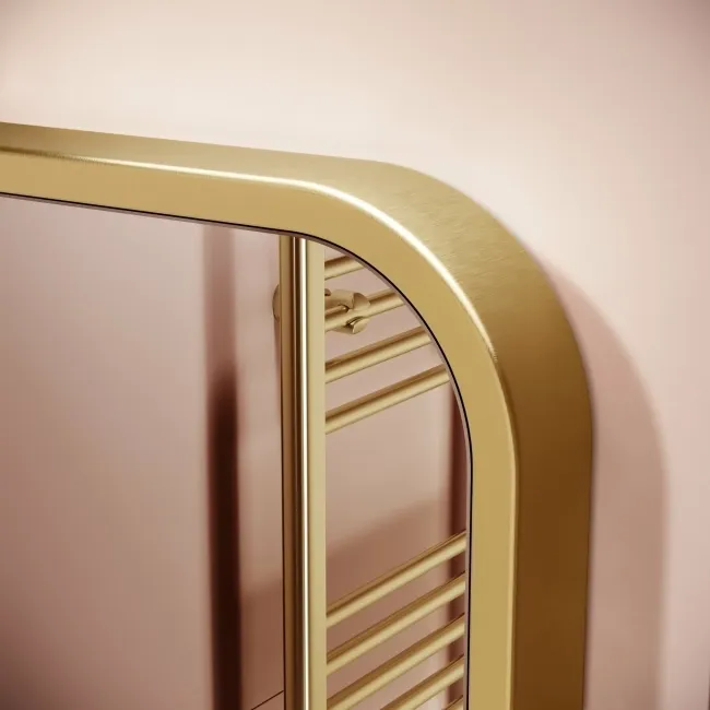 Olivia Brushed Brass Rectangular Bathroom Mirror 800x600mm