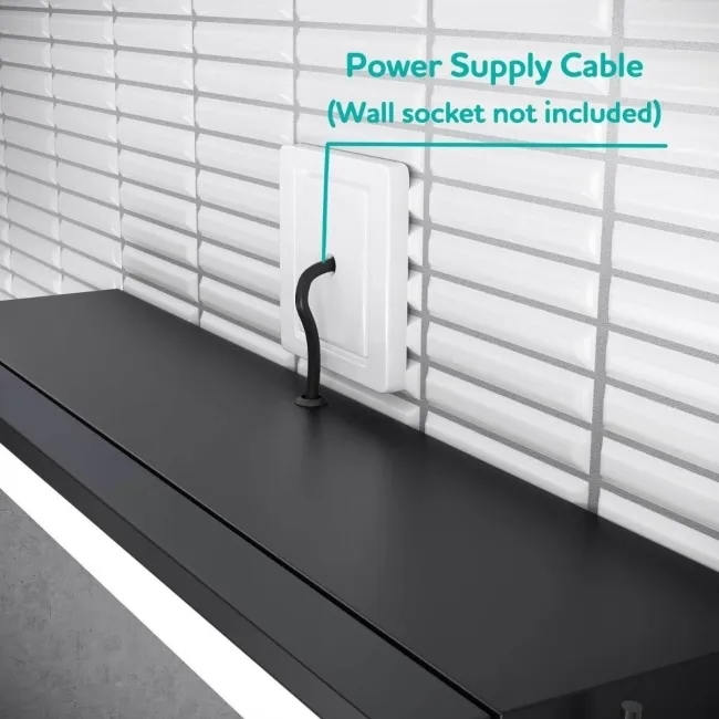 Mia Black Framed Illuminated LED Mirror Cabinet 710x1000mm