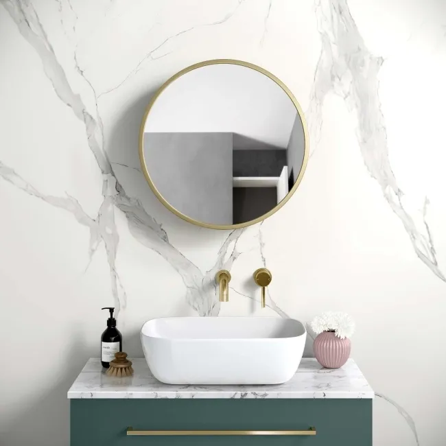 Mollie Matt Brass Round Mirror Cabinet 500mm