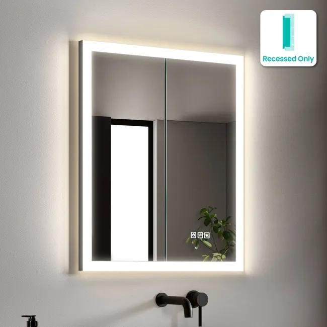 Ivy Recessed LED Mirror Cabinet 700x600mm