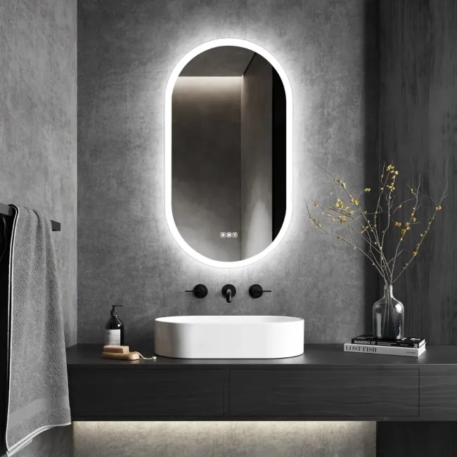Alisha Oval Illuminated LED Mirror With BLUETOOTH Speaker 900x500mm