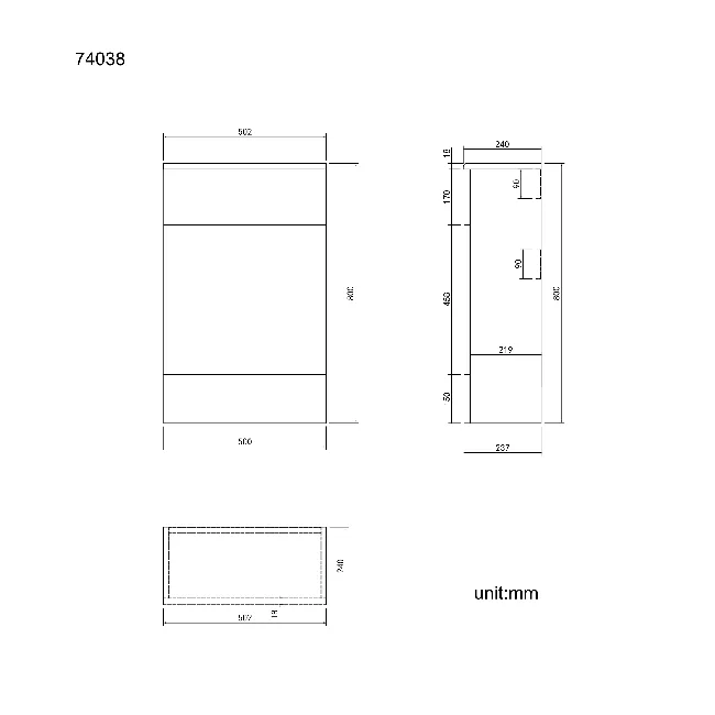 Harper Gloss White Back To Wall Toilet Unit 500mm