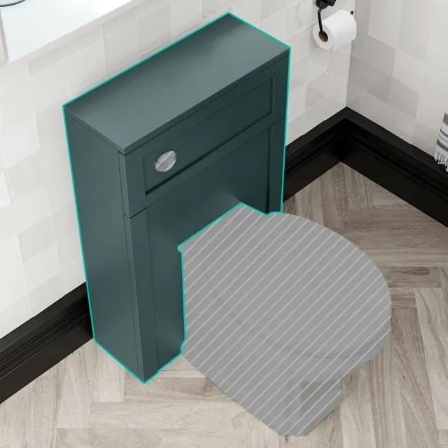 Midnight Green Slimline Back To Wall Toilet Unit 500mm